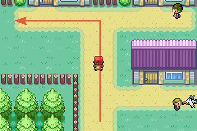 Following the path West outside of the town. / Pokémon Radical Red