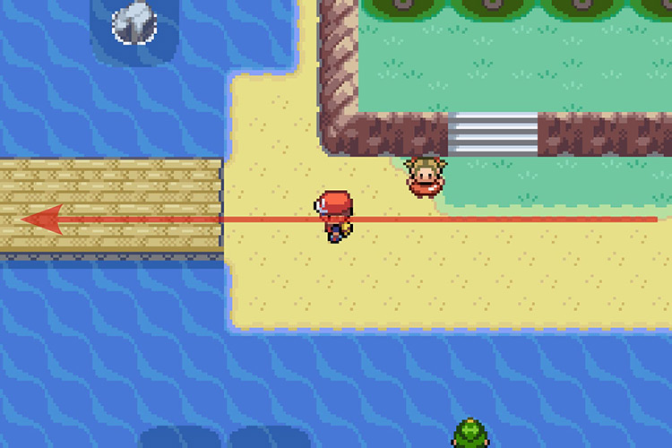 Reaching a beach area. / Pokémon Radical Red