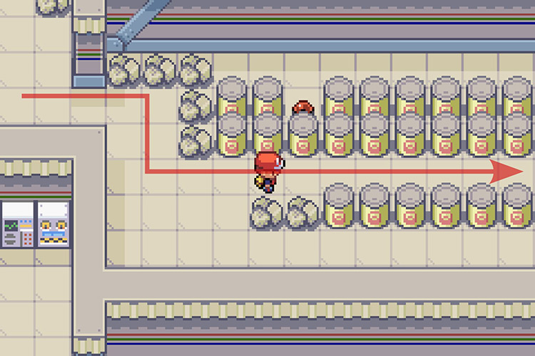 Going East, between all of the rubble. / Pokémon Radical Red