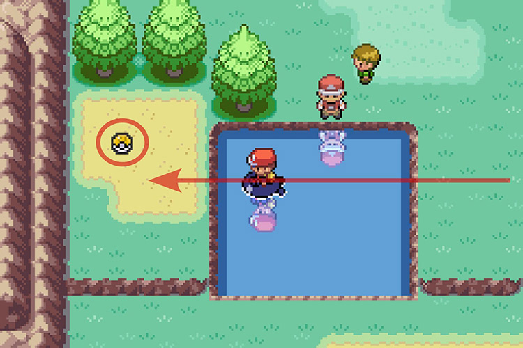 Finding TM120 Ice Spinner on the other side of the pond. / Pokémon Radical Red