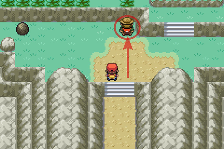 Approaching the hiker near the entrance. / Pokémon Radical Red