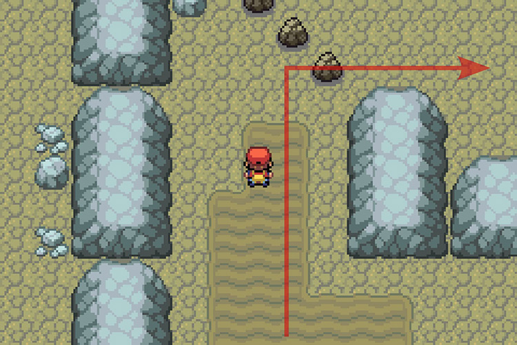 Using Rock Smash on a rock and continuing East / Pokémon Radical Red