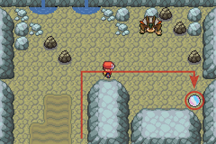 Finding the Coalossite in the area behind the smashable rocks / Pokémon Radical Red