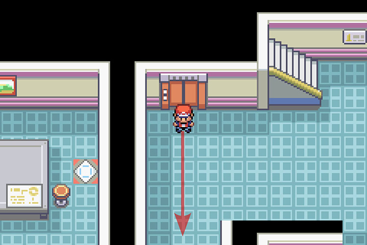 Going down after exiting the elevator / Pokémon Radical Red