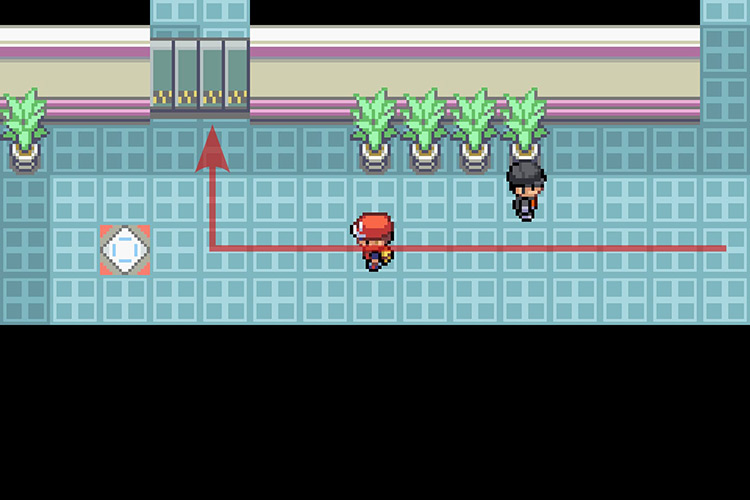 Using the Card Key to open the door above the warp tile / Pokémon Radical Red