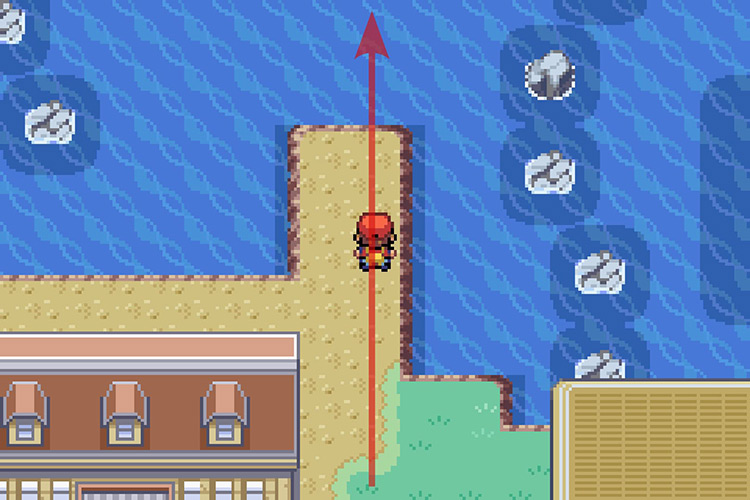 Surfing North from the top-most part of Cinnabar Island / Pokémon Radical Red