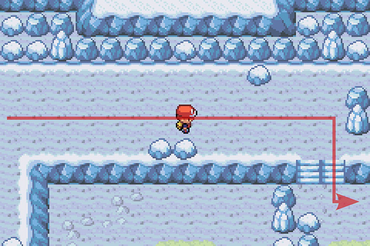 Getting down from the platform using the stairs at the end of it / Pokémon Radical Red