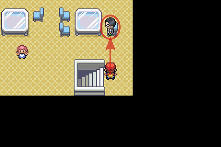 Speaking with the scientist North of the stairs. / Pokémon Radical Red