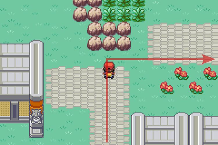 Turning right after the Volcano Badge checkpoint. / Pokémon Radical Red