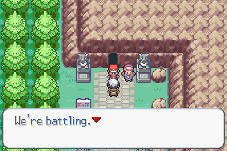 Being stopped and challenged to a battle  by Brendan. / Pokémon Radical Red