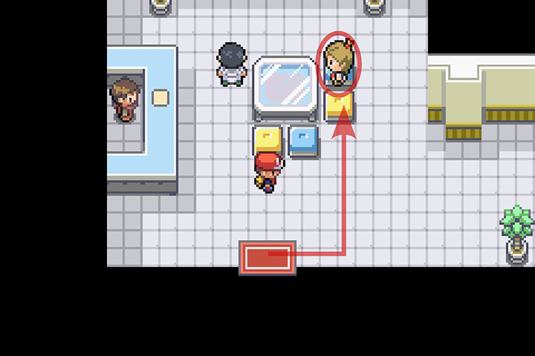 Approaching Jasmine to challenge her to a battle. / Pokémon Radical Red