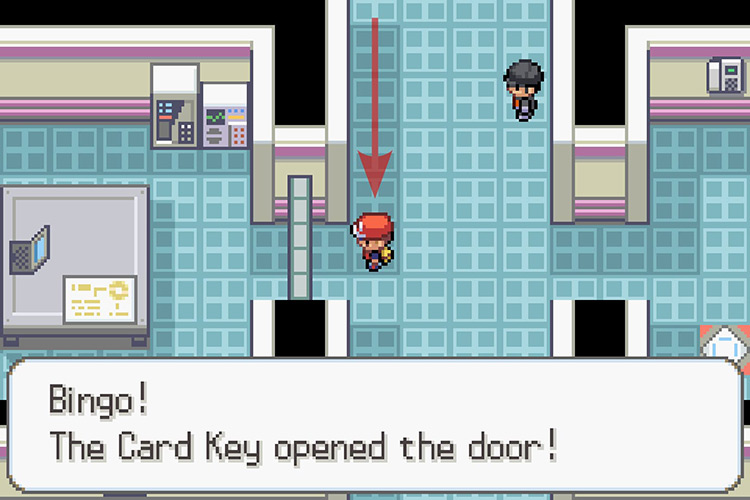 Unlocking the room to the West using the Card Key / Pokémon Radical Red