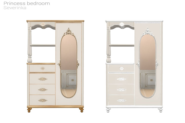 Princess Bedroom Wardrobe CC - The Sims 4