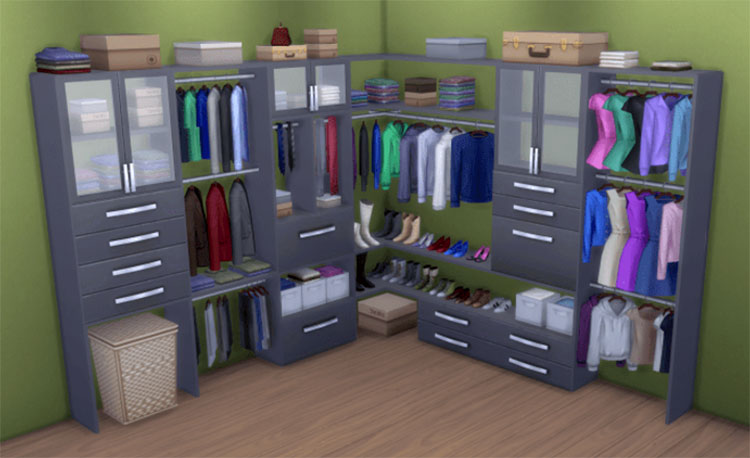 Black Modular Closets CC - Sims 4