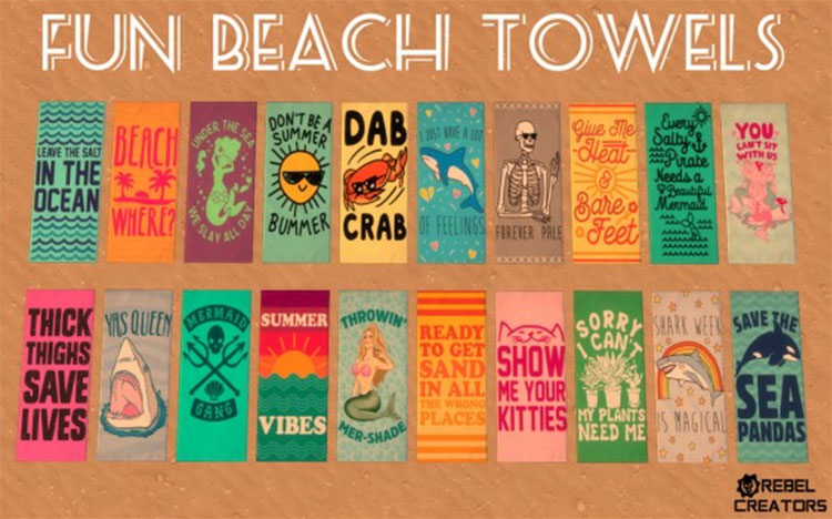 Fun Beach Towels CC for The Sims 4