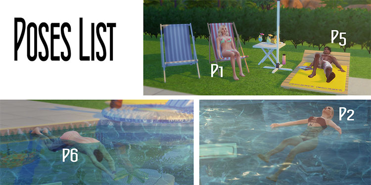 Pool Party Posepack Set - TS4