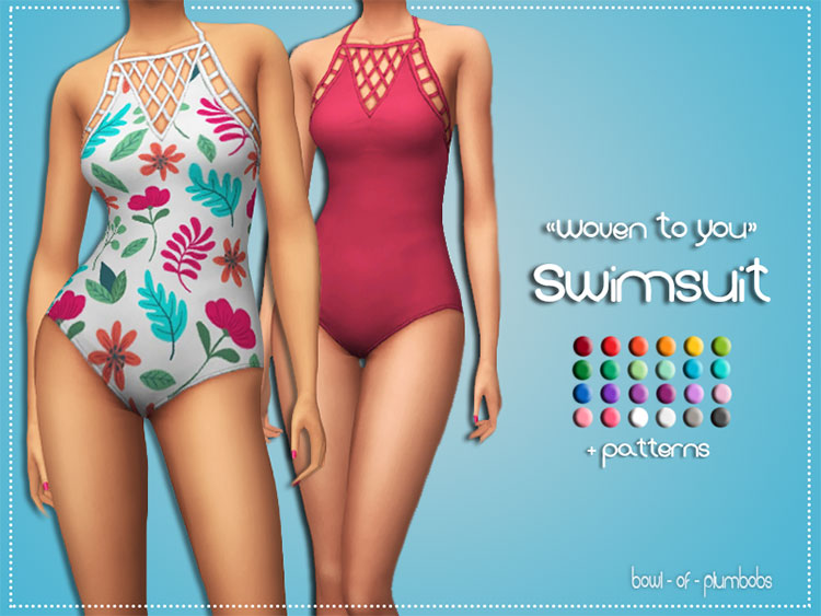 Woven to You Swimsuit - Sims 4 CC