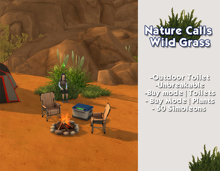 Wild Grass Toilet Sims 4 CC