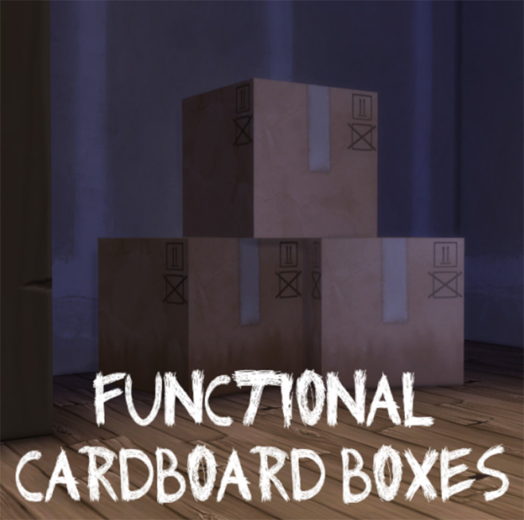 Functional Cardboard Boxes TS4 CC