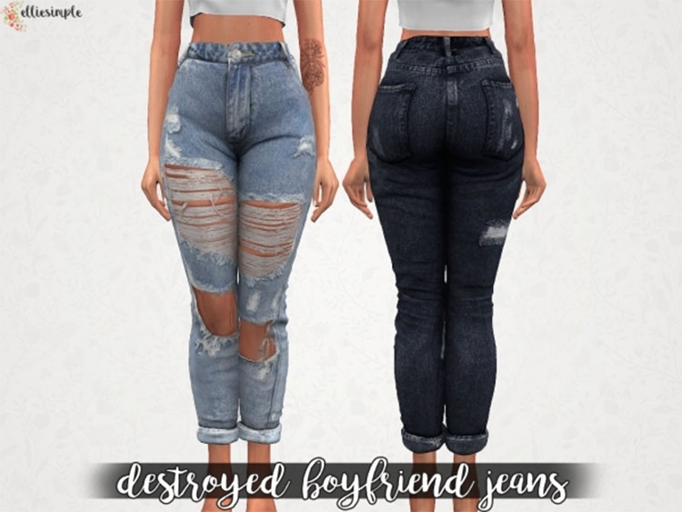 Boyfriend Jeans CC for The Sims 4