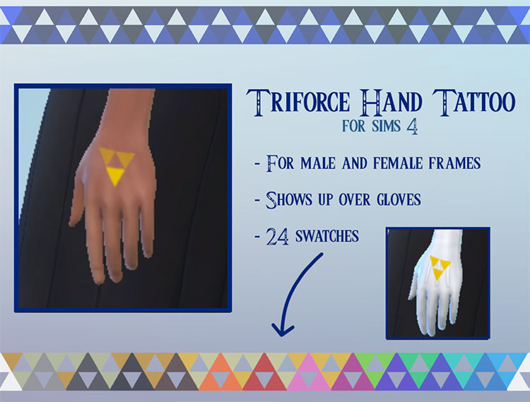 Triforce Hand Tattoo CC