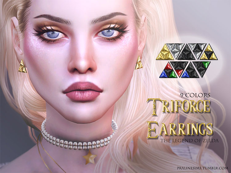 Triforce earrings Sims 4 CC