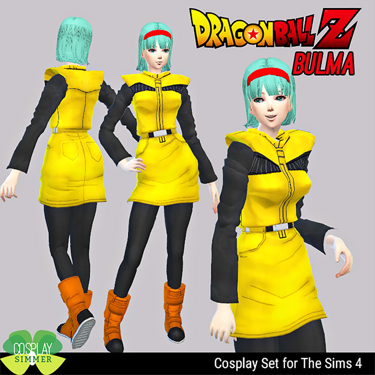 Bulma Cosplay Set CC - Sims 4