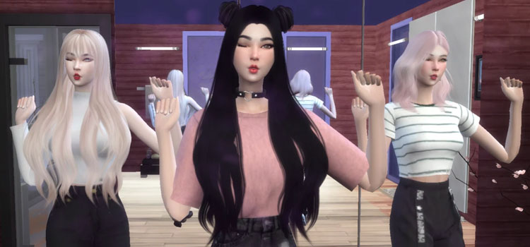 female hair kpop sims 4 cc