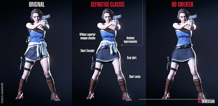 Jill Definitive Classic Costume mod for RE3R