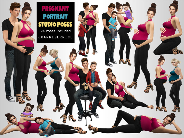 Pregnancy Portrait and Studio Poses by joannebernice - Sims 4
