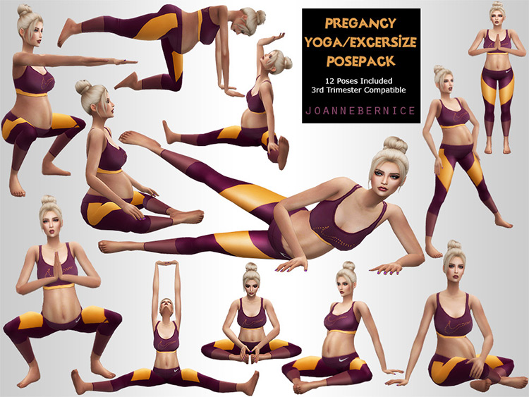 Pregnant Yoga Poses by joannebernice - The Sims 4 Mod.