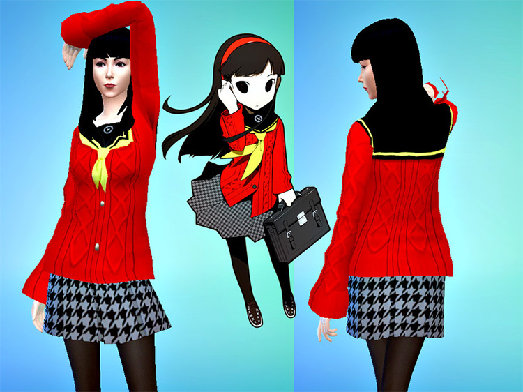 Yukiko Amagi Uniform (Persona 4) for Sims 4