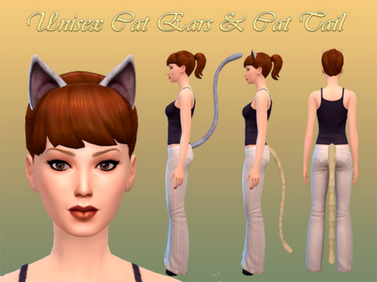 Cat Ears & Cat Tail by NotEgain TS4 CC