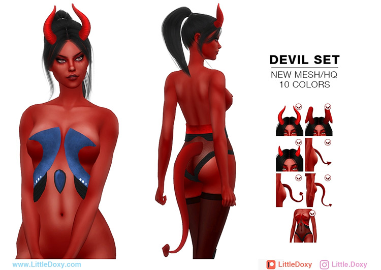 Devil Set & Rhea Natas by LittleDoxy for Sims 4