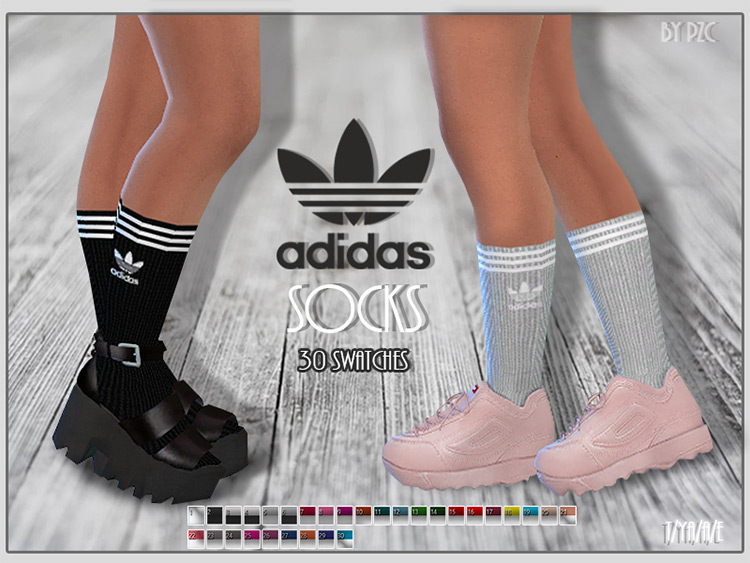 Adidas Socks by Pinkzombiecupcakes Sims 4 CC