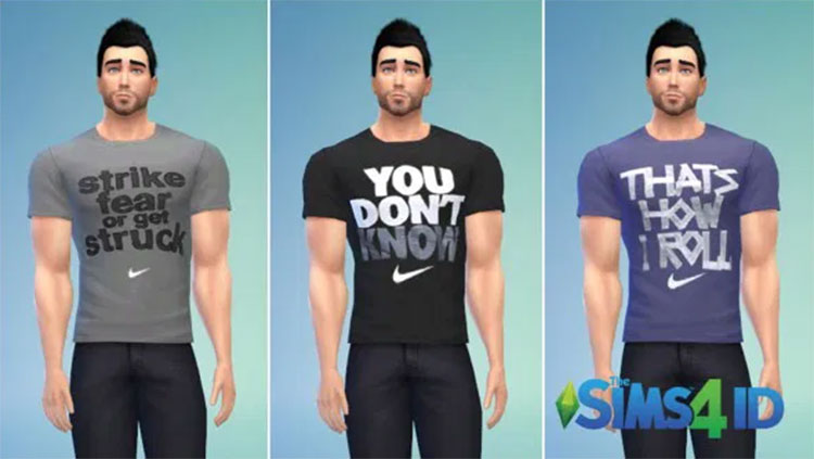 Mens Nike T-Shirts CC Set for The Sims 4