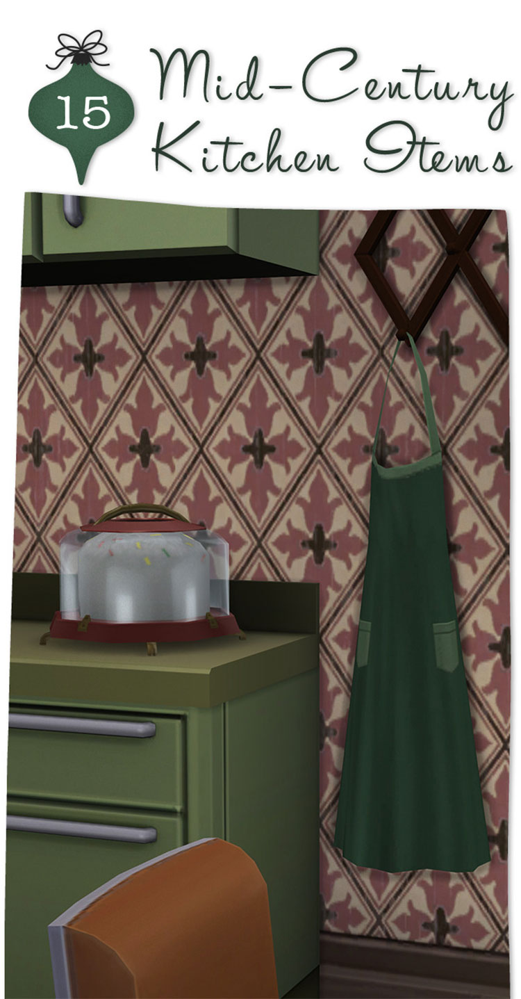 Mid-Century Kitchen Items CC Set - TS4