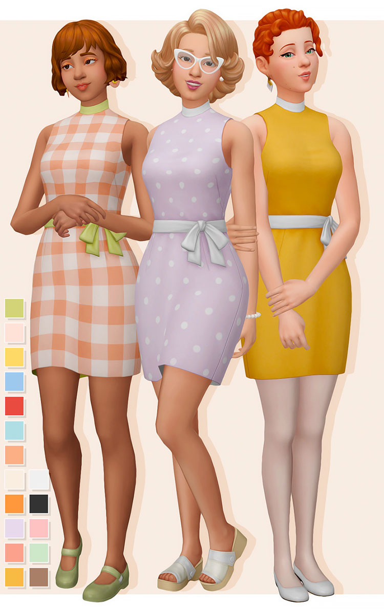 Peggy Dress - Midcentury Modern Sims 4 CC