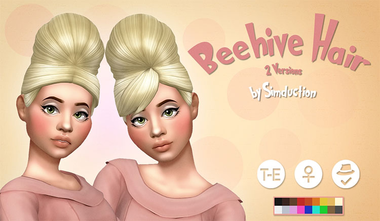 Beehive Hair CC - Sims 4