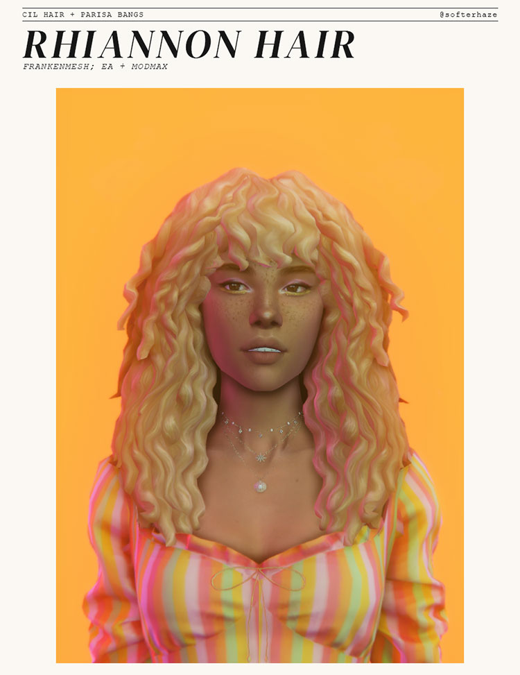 Rhiannon Hairdo 1980s Style - Sims 4 CC