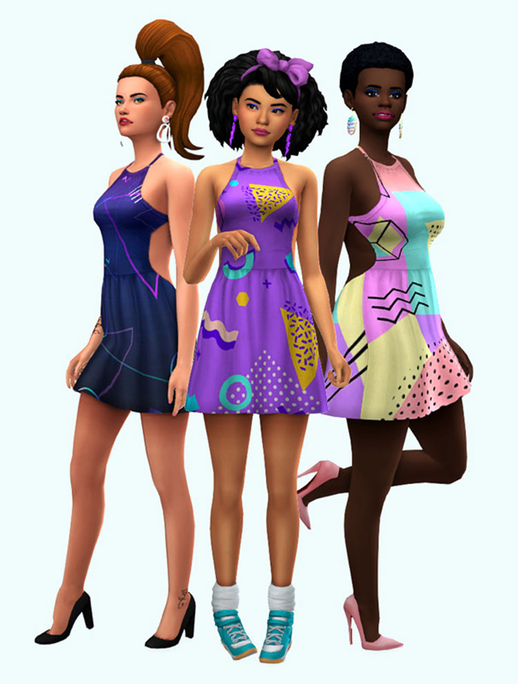 80’s Dress CAS CC - Sims 4