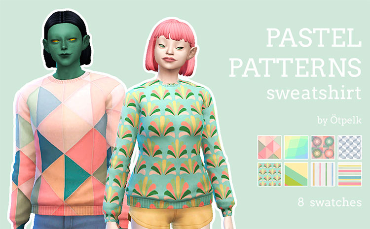 Pastel Patterns Sweatshirt - TS4 CC