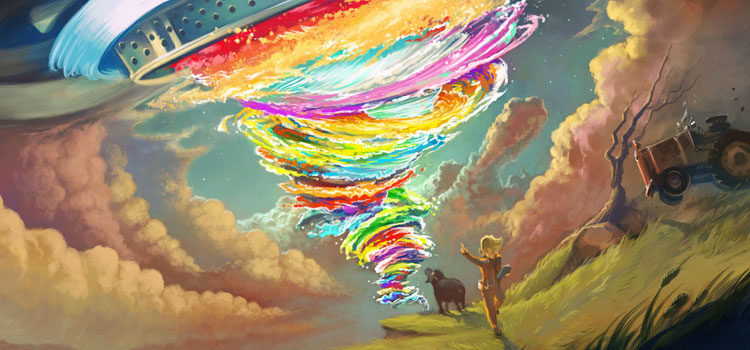 Rainbow Tornado Digital Painting Design