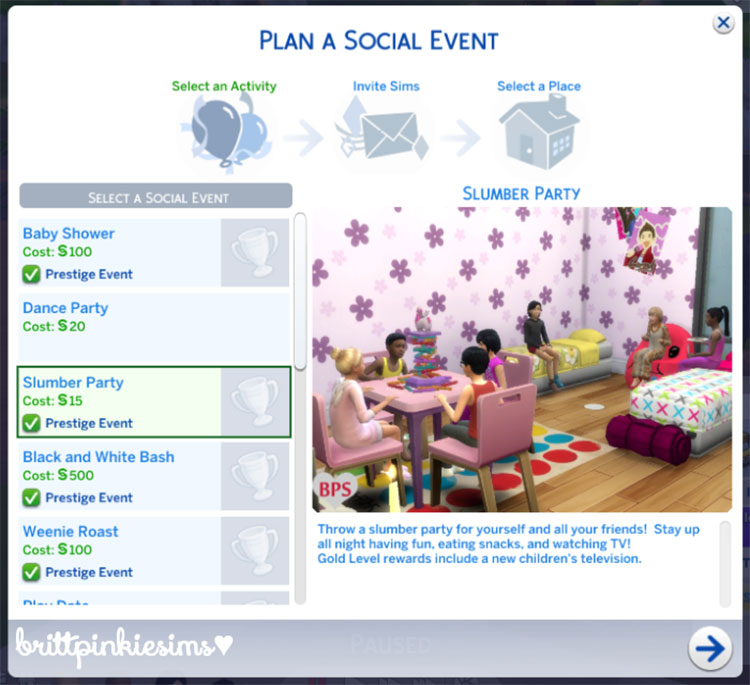 Sims 4 - Slumber Party Event Mod Preview