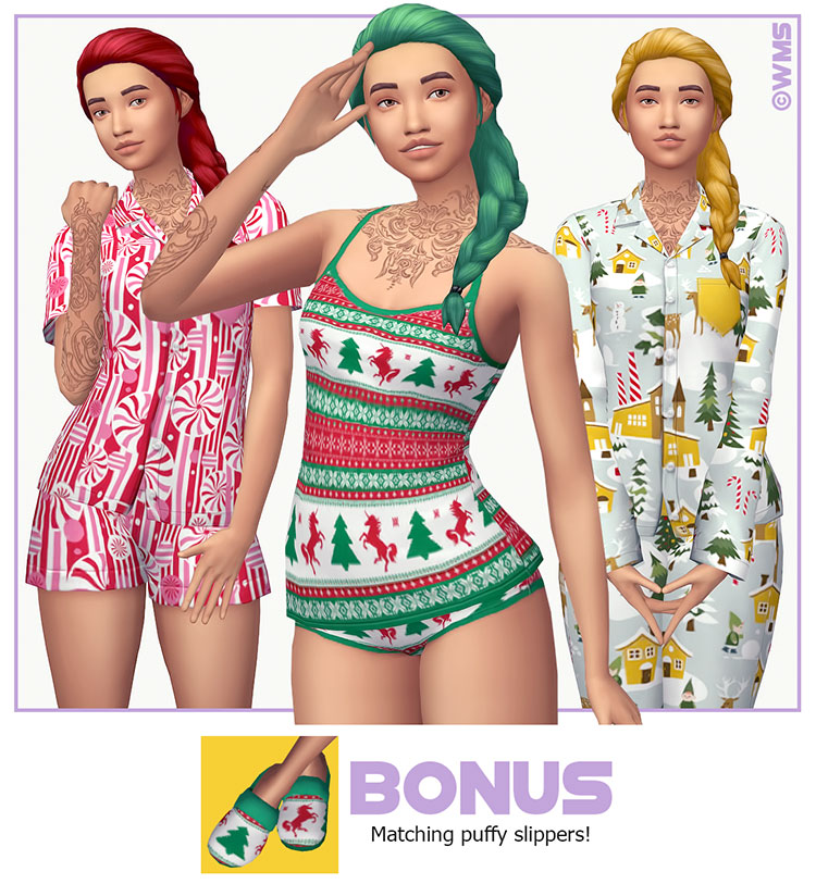 Holiday Jammies CC Pack for The Sims 4
