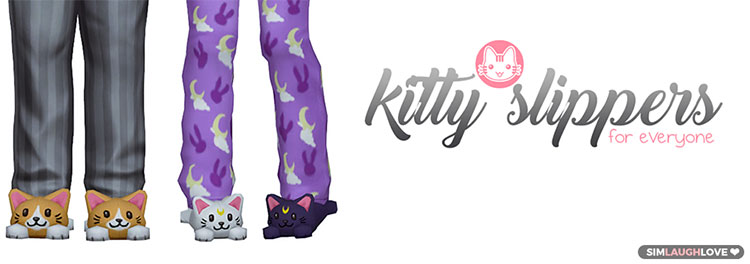 Kitty Slippers CC Set for The Sims 4