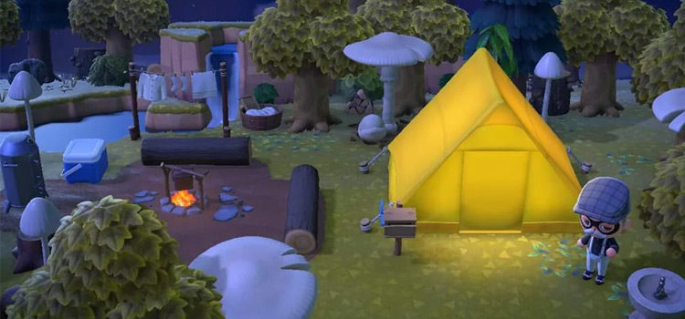Nighttime Campground in ACNH