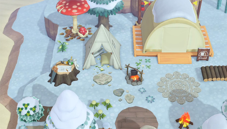 Winter Wonderland Campsite Area in ACNH