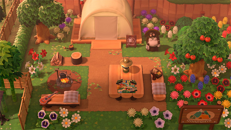 Homey Campsite at Sundown - ACNH Idea