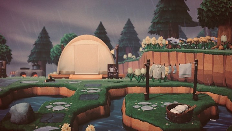 Calming Rainy Campsite - ACNH